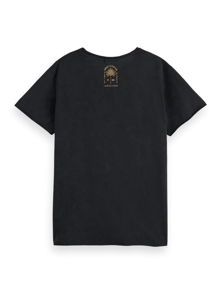 WASHED EMBROIDERED T-SHIRT SCOTCH & SODA
