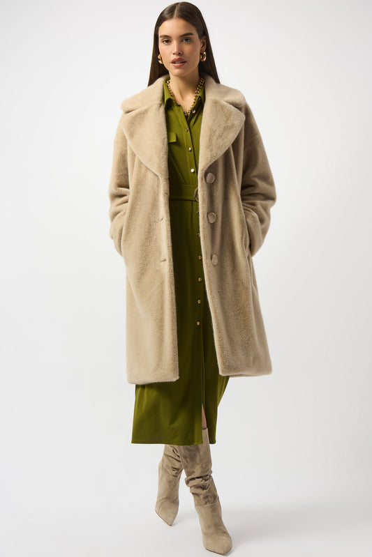 FAUX FUR STRAIGHT COAT