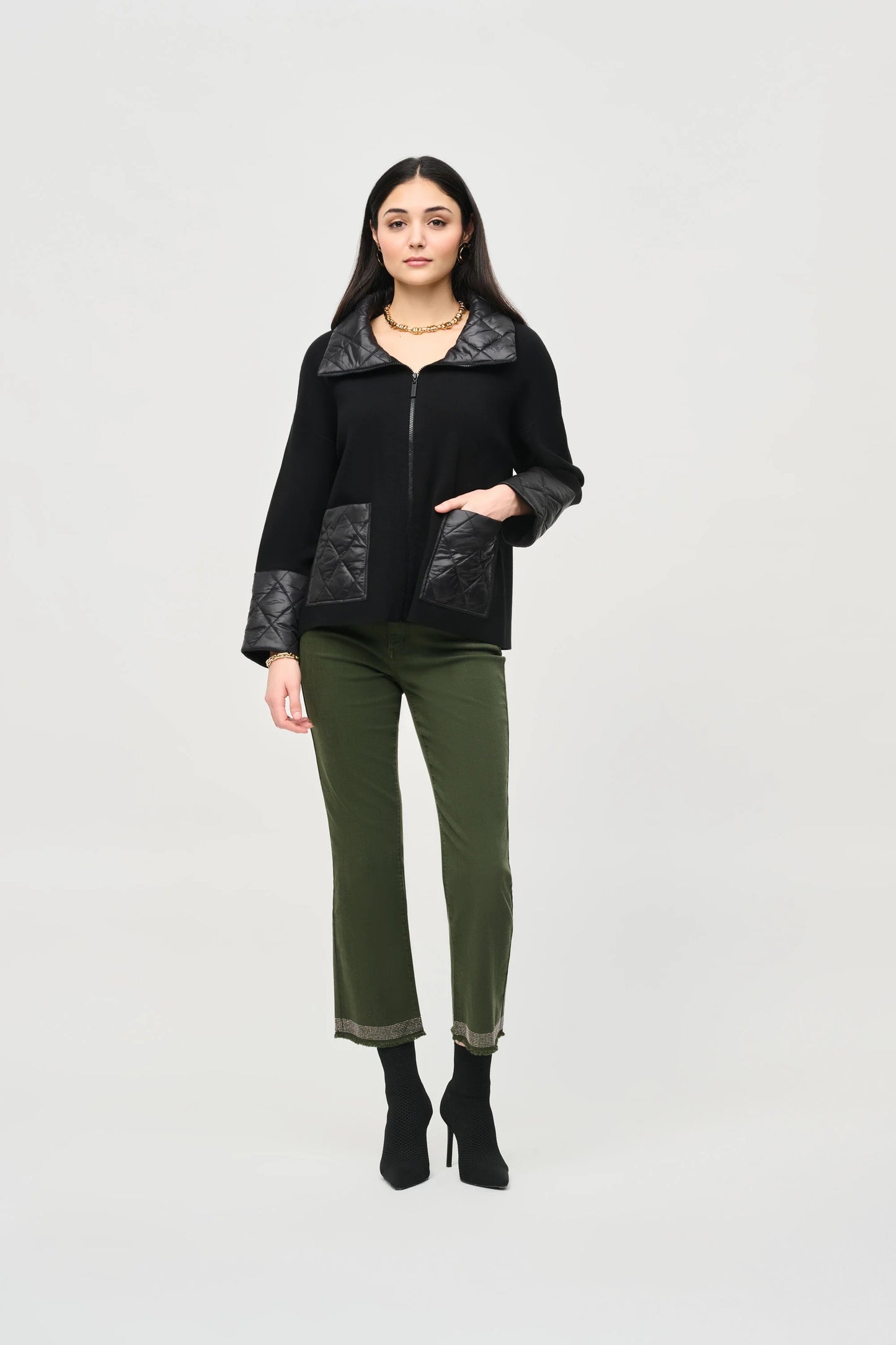 QUILTED ZIP FRONT JACKET