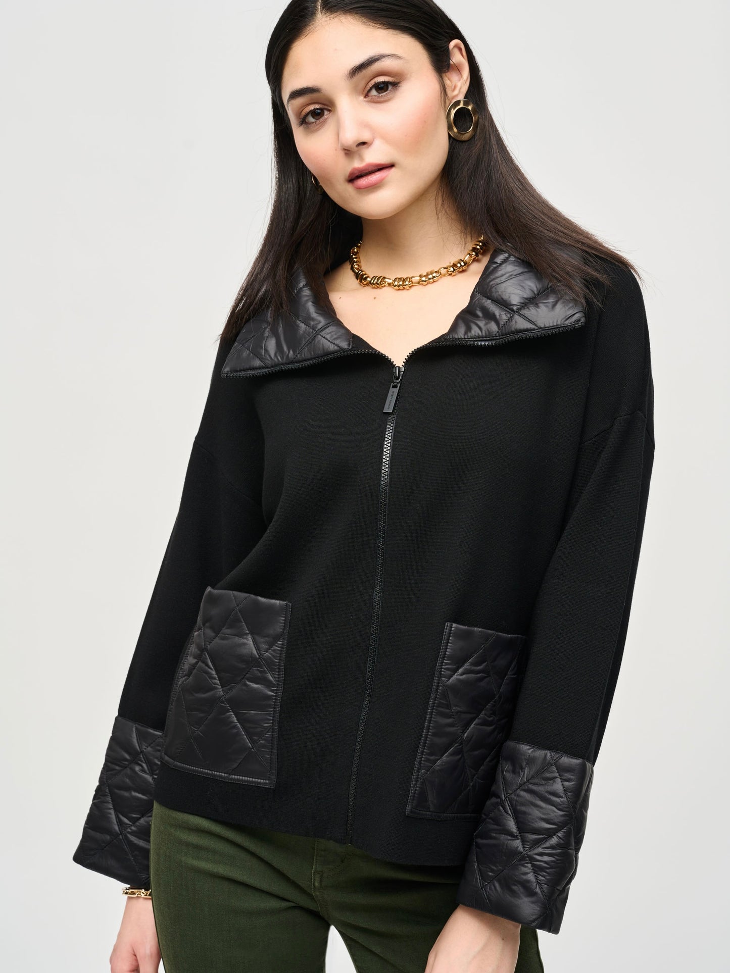 QUILTED ZIP FRONT JACKET