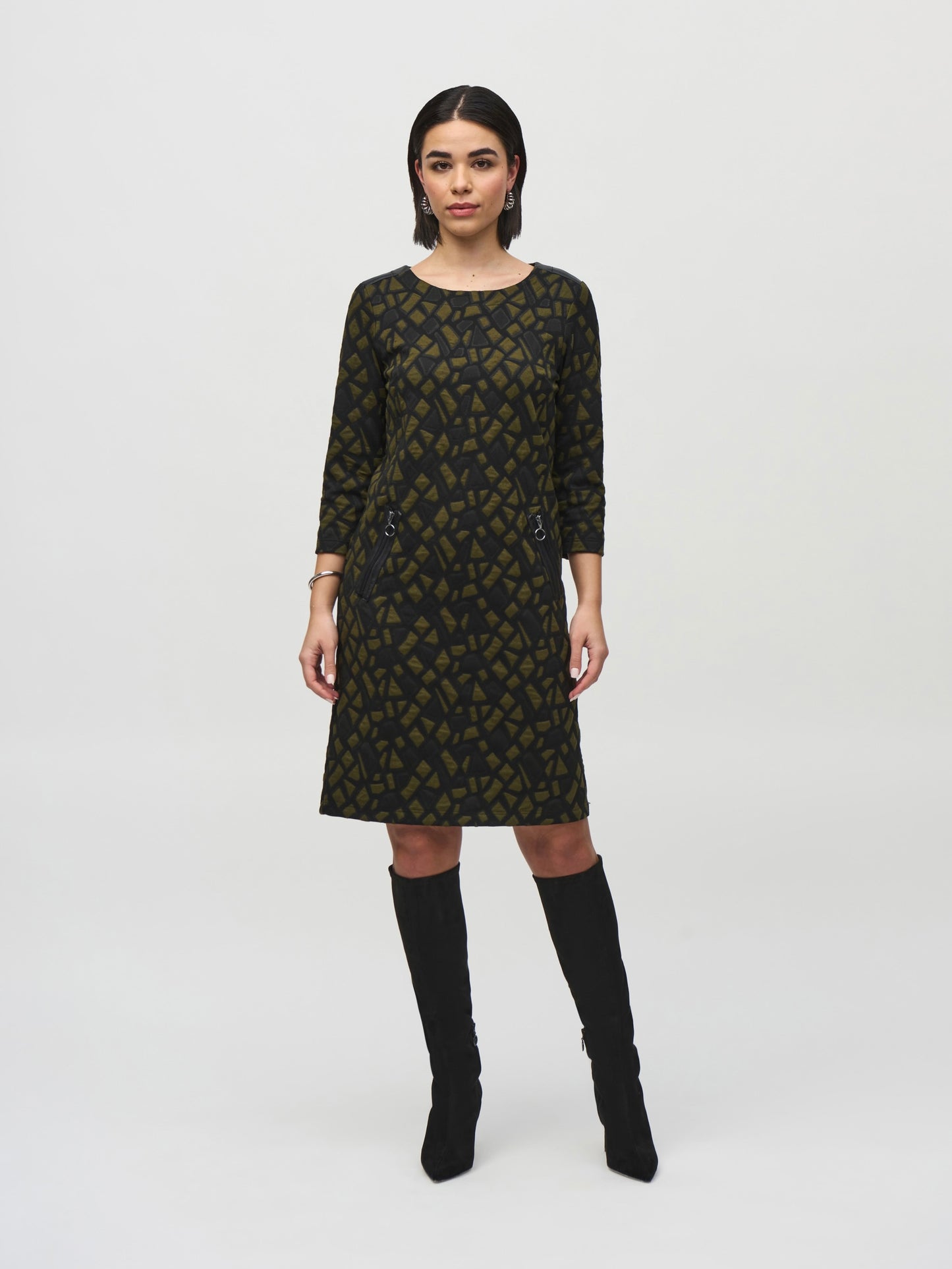 CREWNECK TWO TONE DRESS