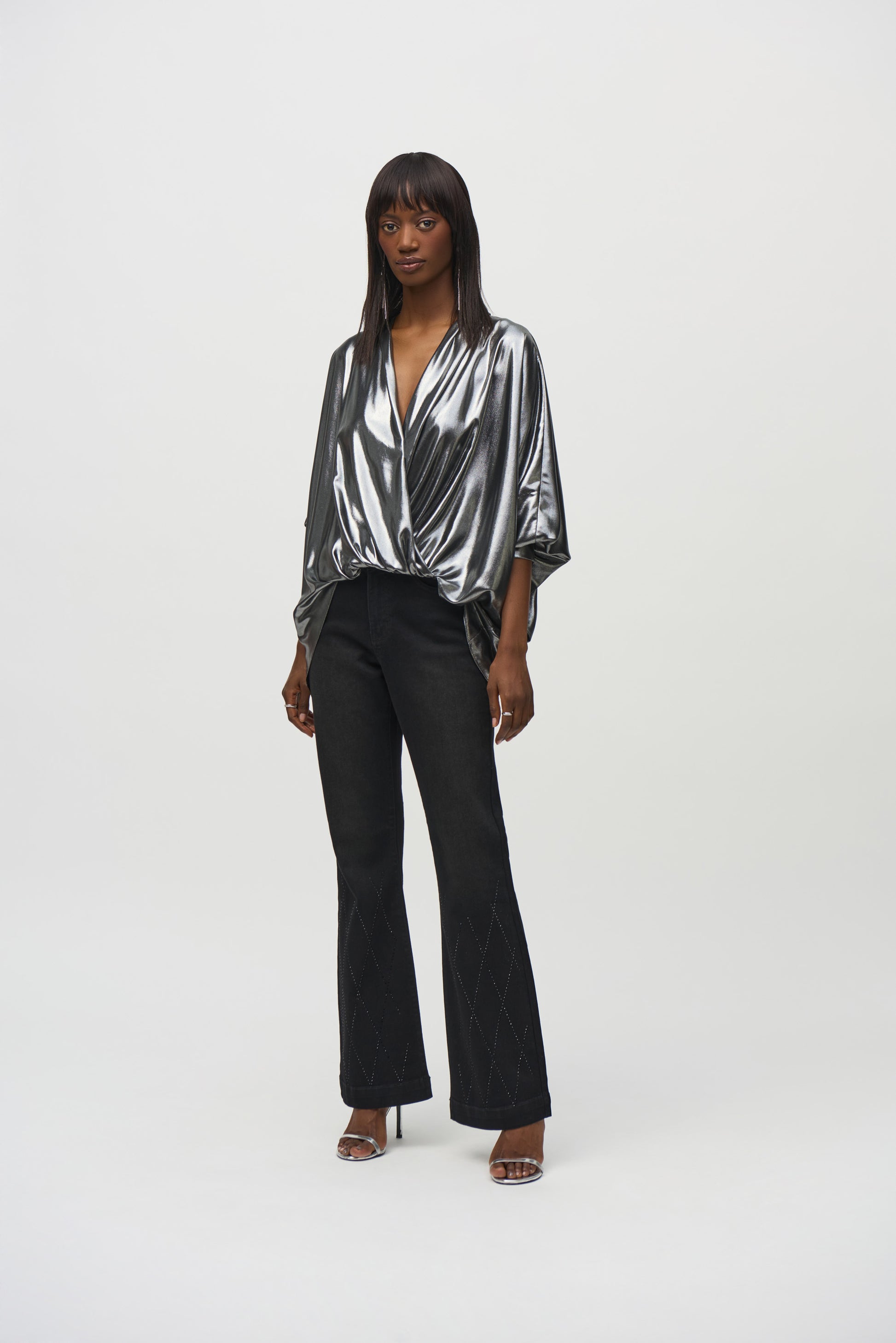 LIQUID SILVER BLOUSE JOSEPH RIBKOFF