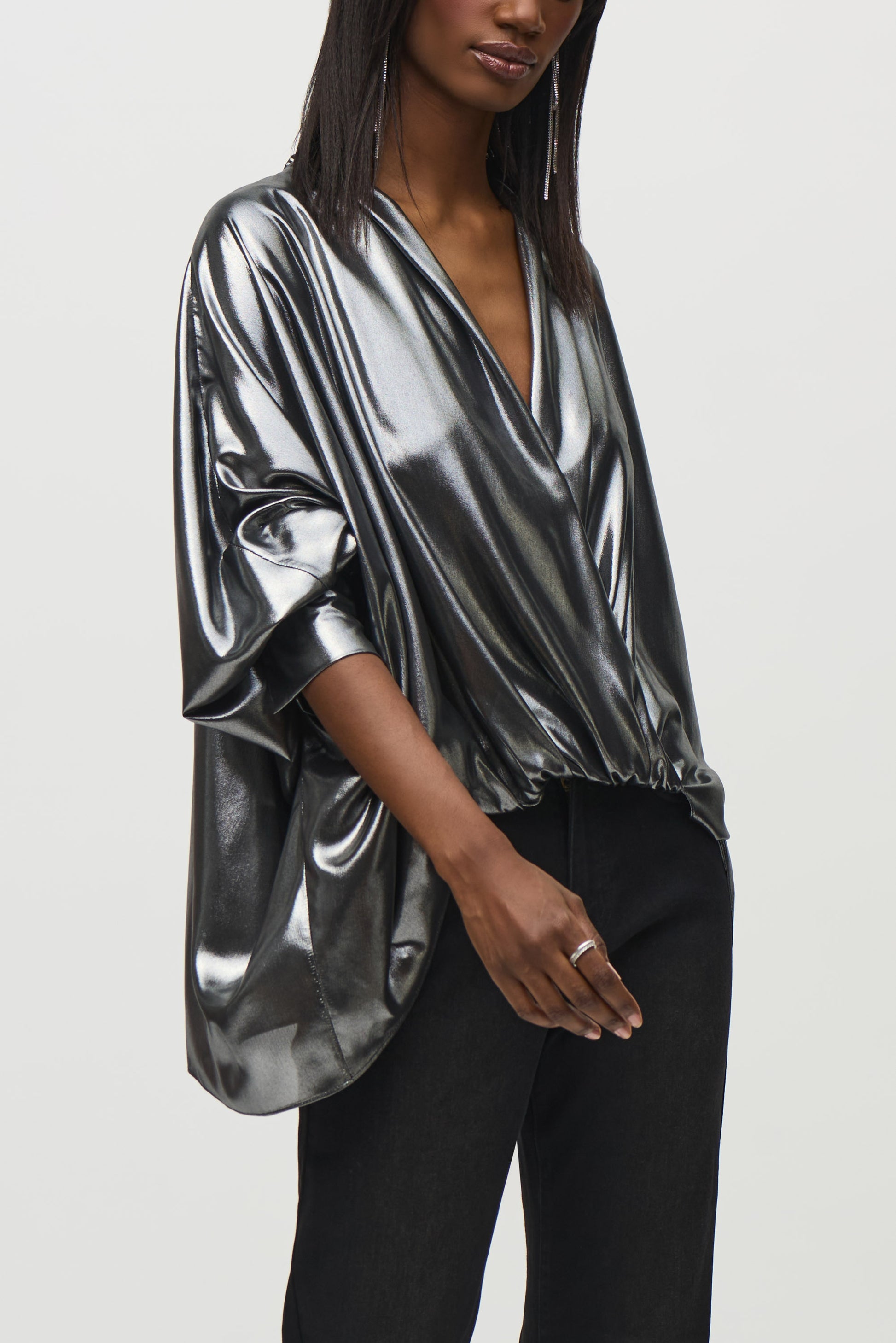 LIQUID SILVER BLOUSE JOSEPH RIBKOFF