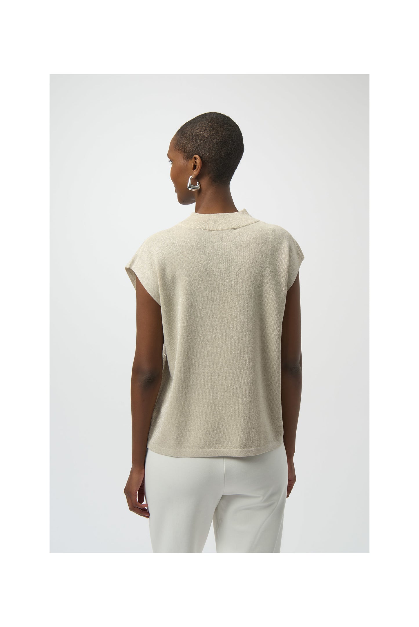 SHIMMER MOCK NECK KNIT SWEATER