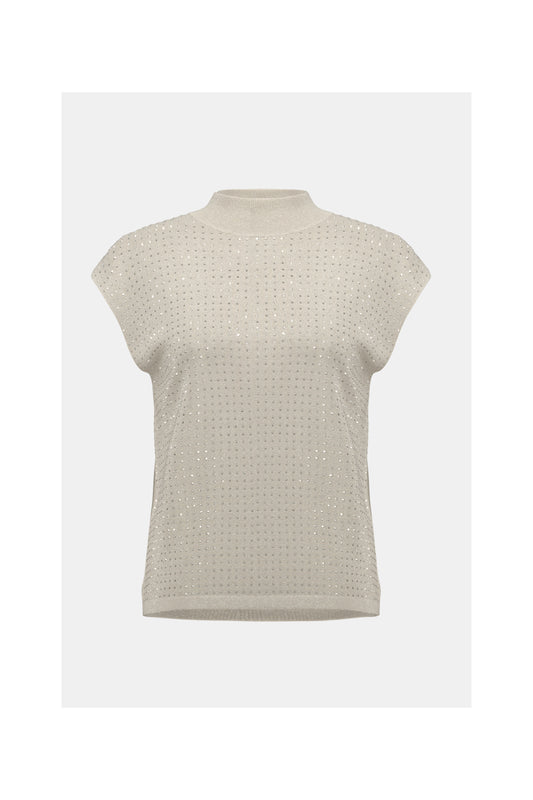 SHIMMER MOCK NECK KNIT SWEATER