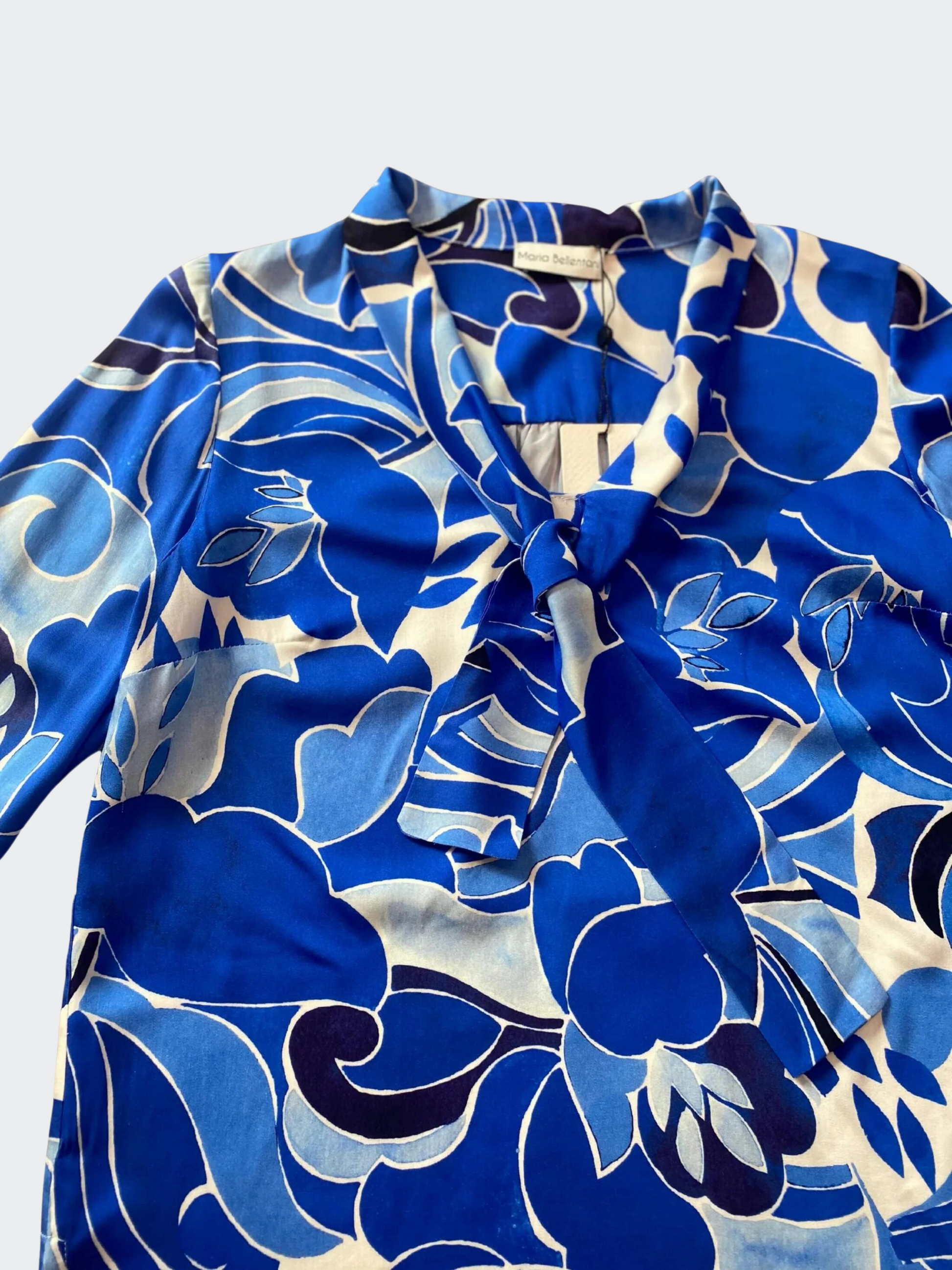 TIE NECK FLORAL BLOUSE MARIA BELLENTANI