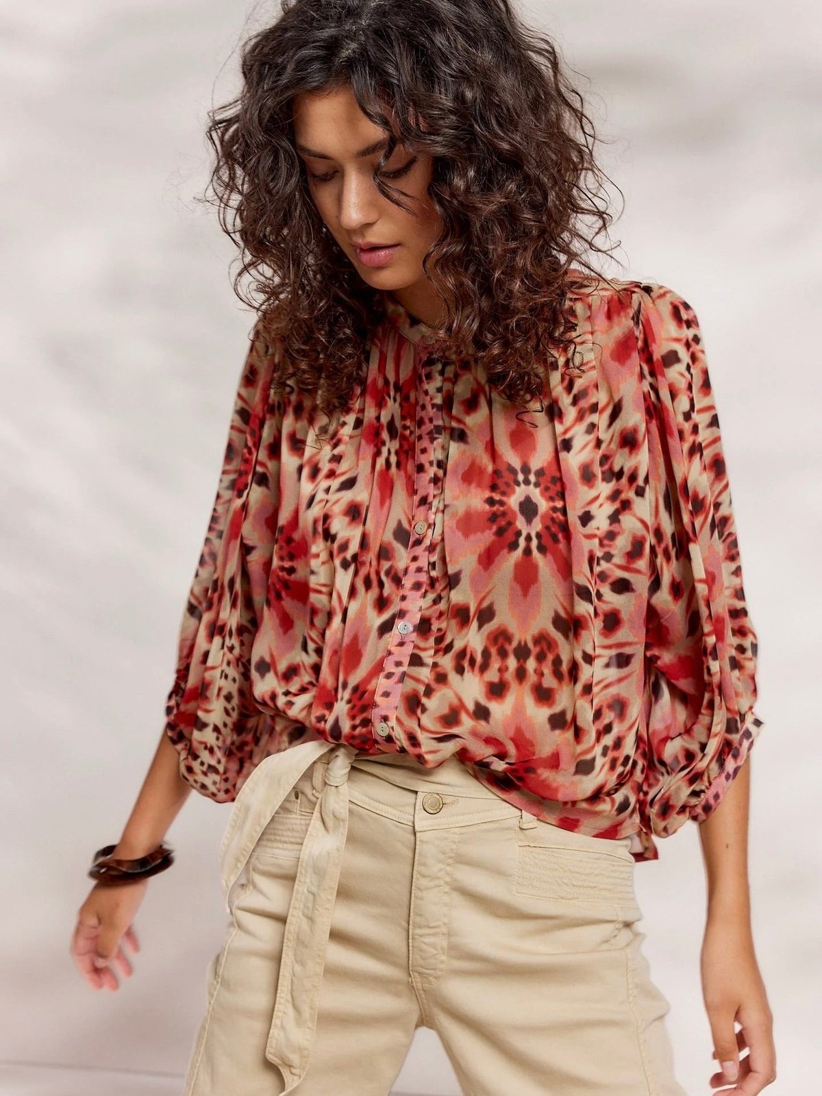 TIE DYE FLORAL BLOUSE SUMMUM