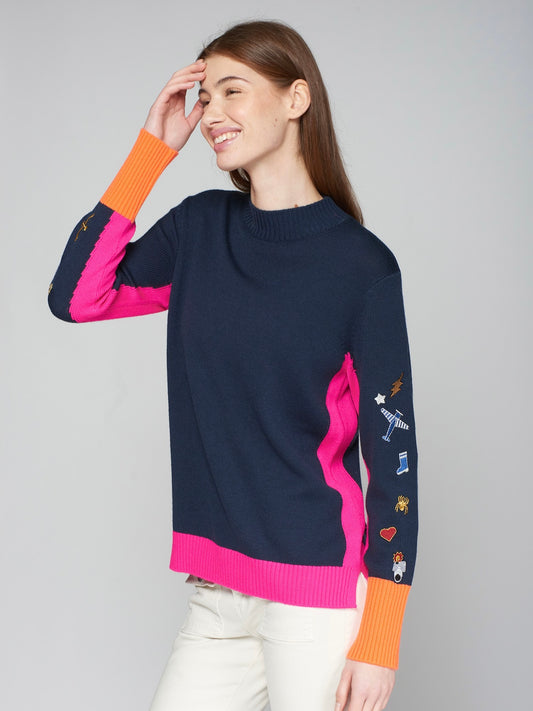 TURTLENECK EMBROIDERY SWEATER VILAGALLO