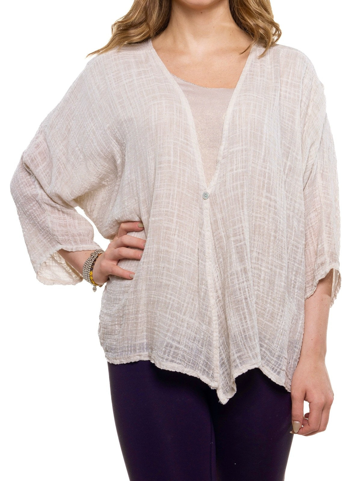 COTTON V-NECK DOLMAN SLEEVE BLOUSE ETERNELLE