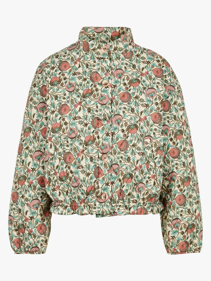 QUILTED FLORAL STAND UP COLLAR JACKET THE KORNER
