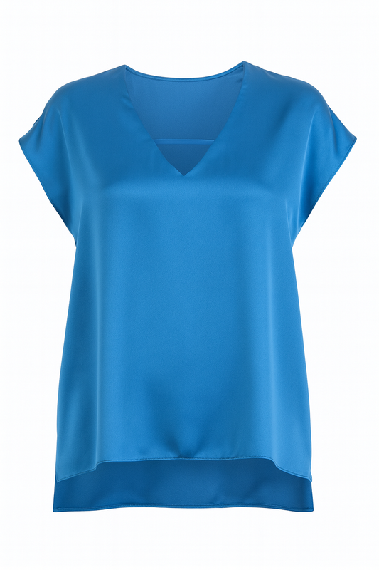 V-NECK CAP SLEEVE TOP