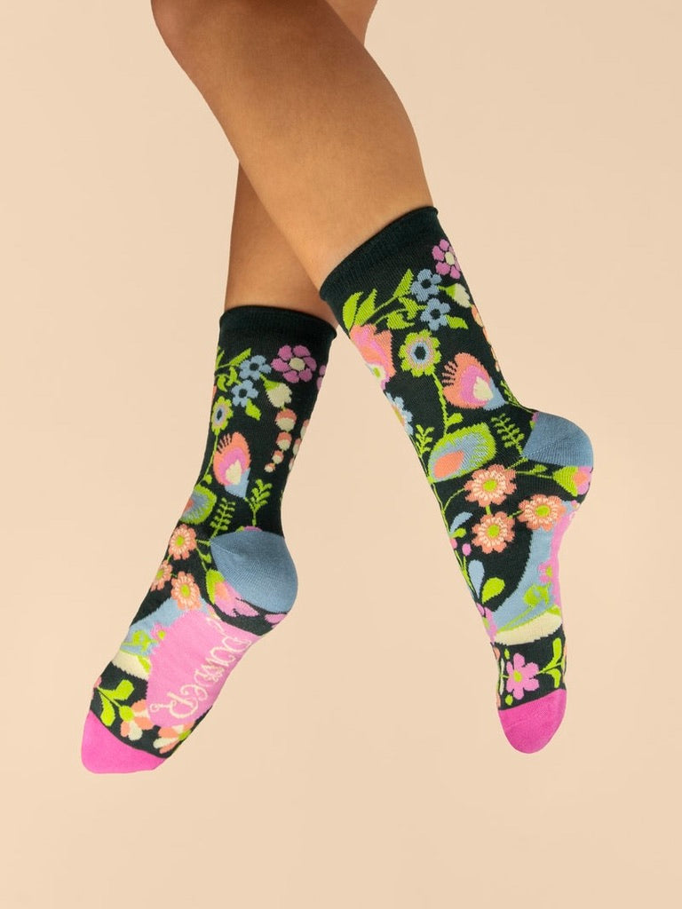 SCANDINAVIAN FLORA ANKLE SOCK POWDER