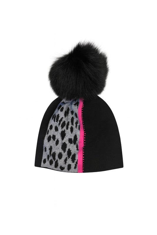 LEOPARD KNIT BEANIE