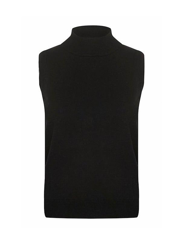 SLEEVELESS MOCKNECK SWEATER