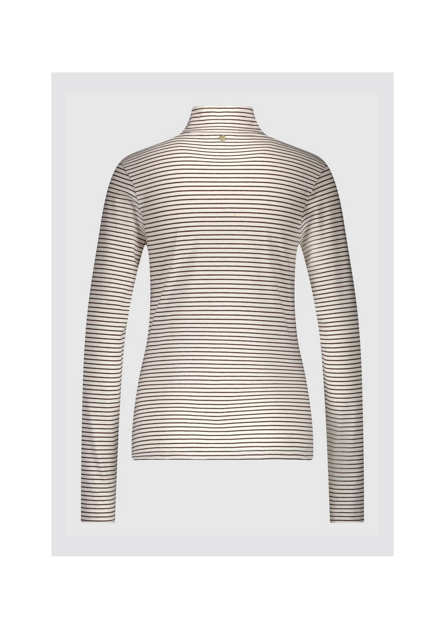 KAIA STRIPED MOCKNECK T-SHIRT