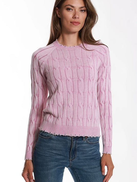CABLE CREWNECK SWEATER MINNIE ROSE