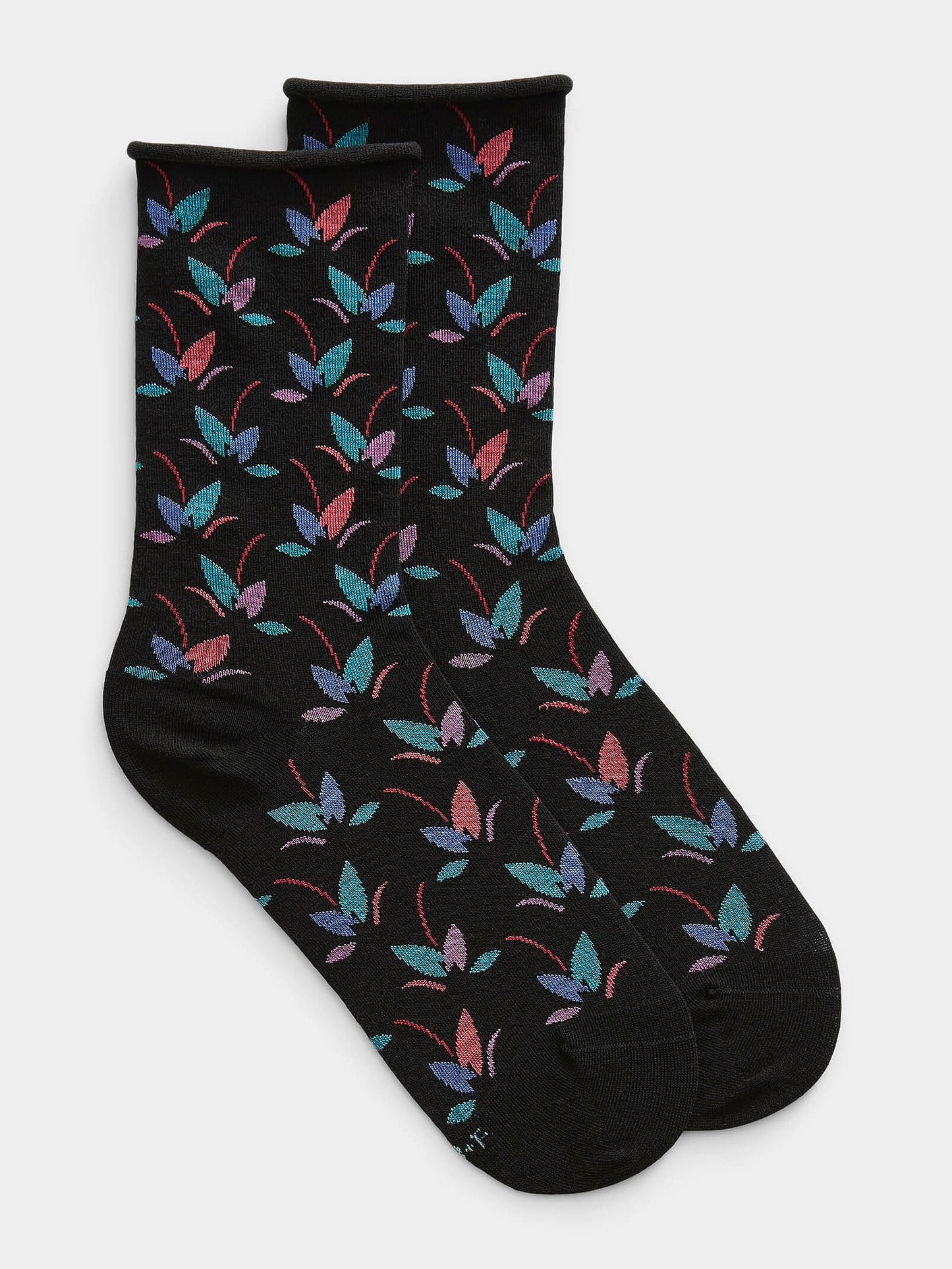 COTTON SOCK FLOWER PATTERN BLEUFORET