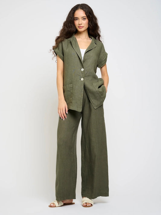 SHORT SLEEVE LINEN BLAZER