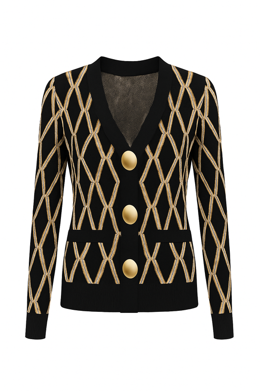 JACQUARD PRINTED CARDIGAN
