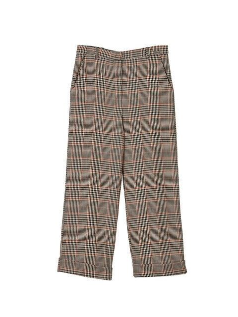 PLAID WIDE CROPPED PANT LA FEE