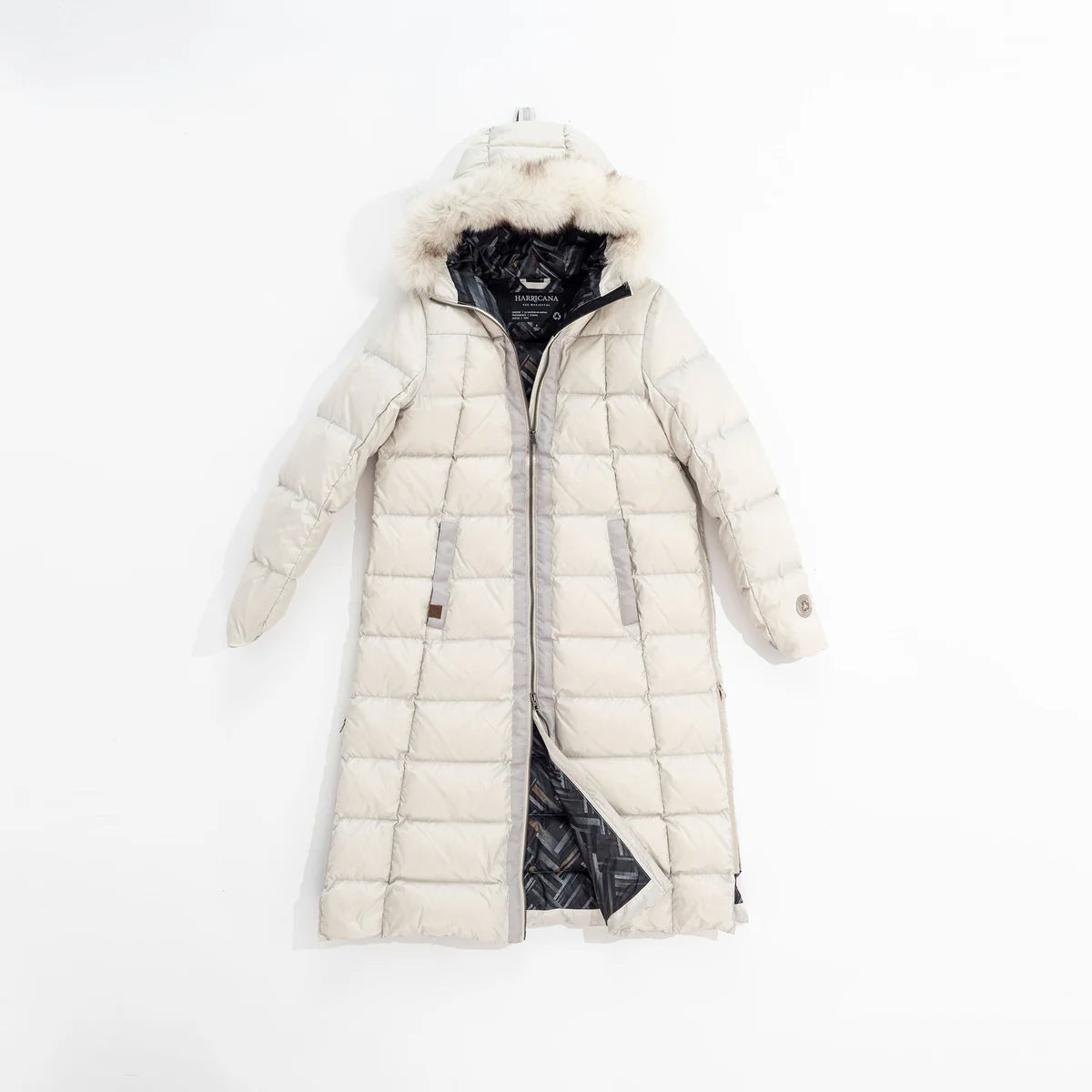 HOODED LONG A-LINE DOWN COAT