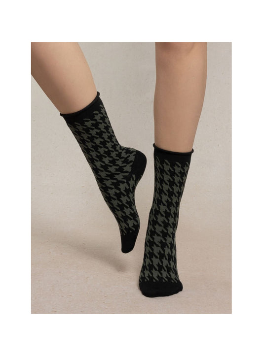 HOUNDSTOOTH WOOL SOCK