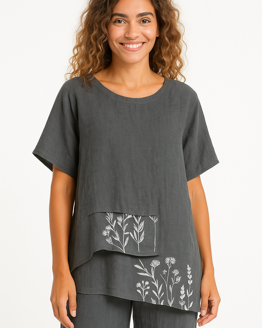 FLORAL TRIM  TOP