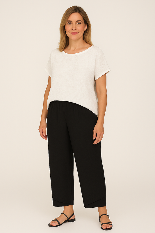 CURVED HEM PULL ON PANT