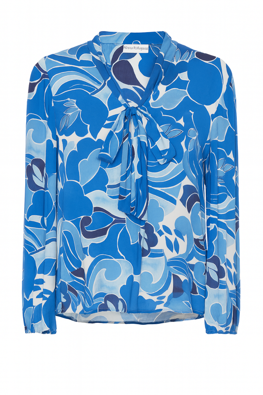 TIE NECK FLORAL BLOUSE