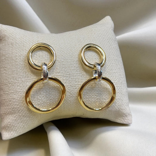 DOUBLE CIRCLE DROP EARRING