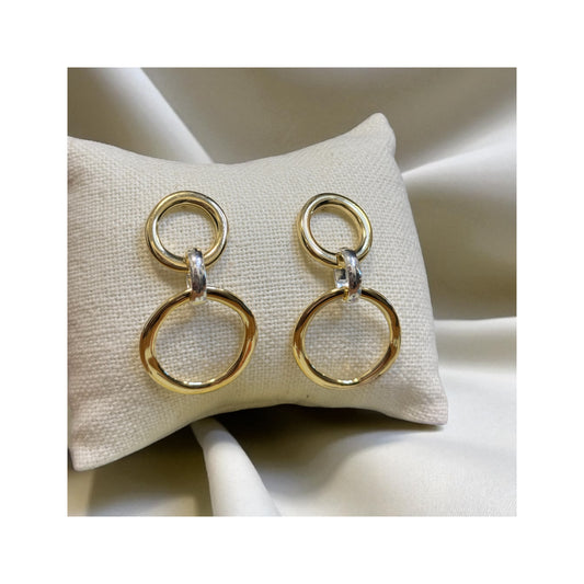 DOUBLE CIRCLE DROP EARRING
