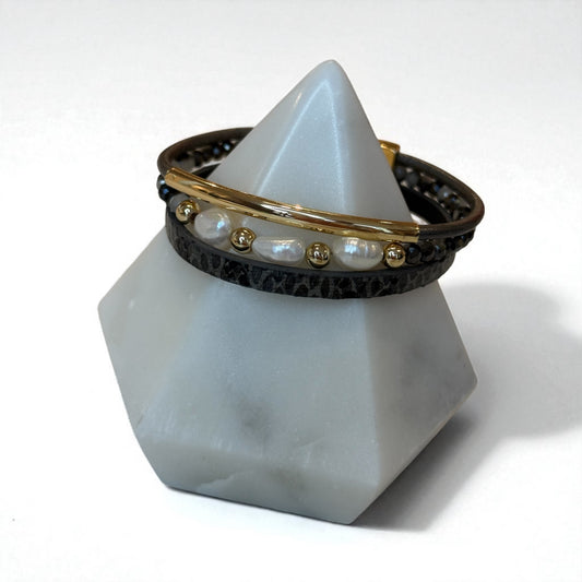 MIX BEAD PEARL MAGNETIC BRACELET