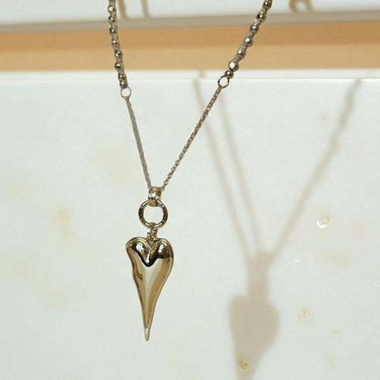 LARGE HEART PENDANT NECKLACE