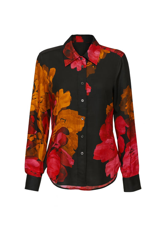 WATERCOLOUR BUTTON FRONT BLOUSE