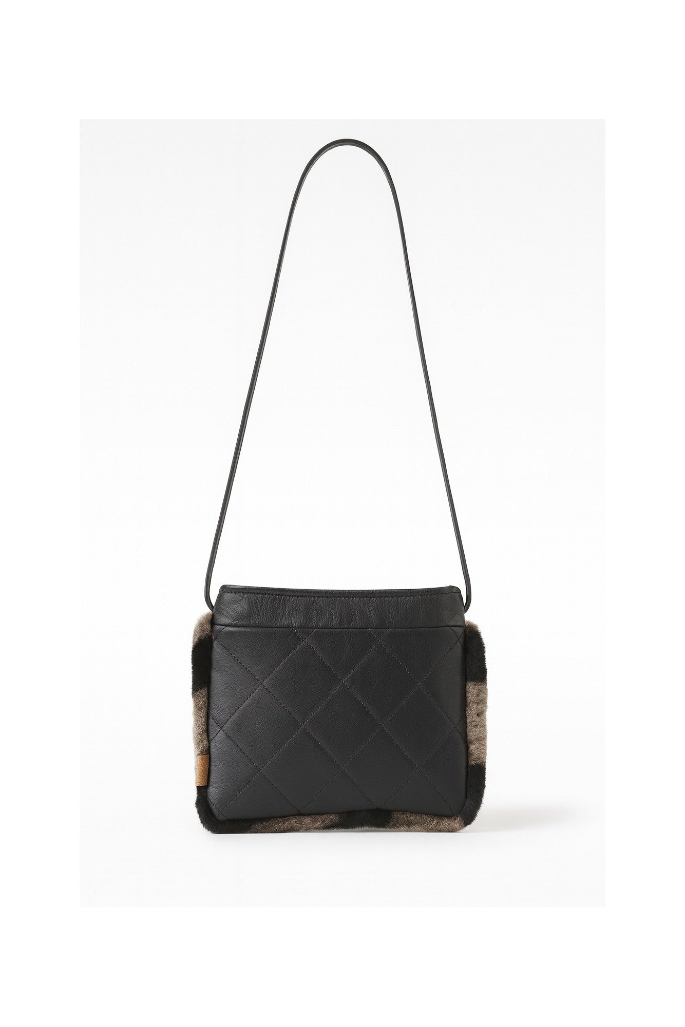 TWO-TONE SHEARLING CROSSBODY BAG
