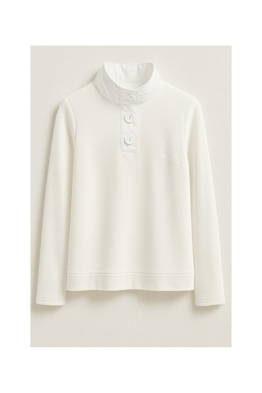CONTRAST TRIM NECK TOP