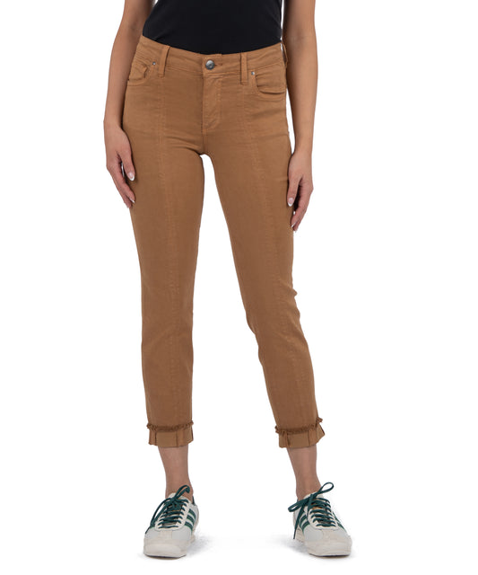 AMY CROP STRAIGHT LEG ROLL UP FRAY PANT