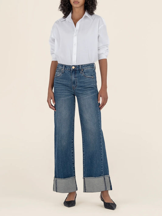 MEG HIGH RISE WIDE LEG ROLL UP JEAN