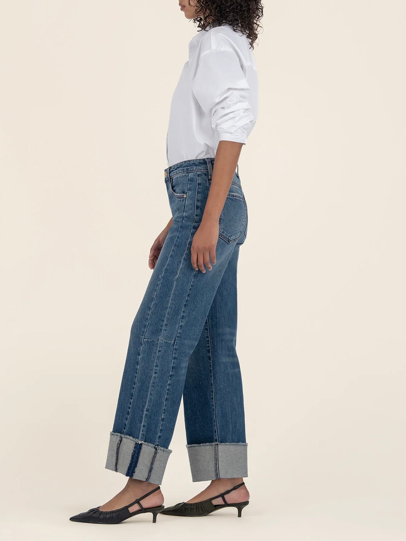 MEG HIGH RISE WIDE LEG ROLL UP JEAN