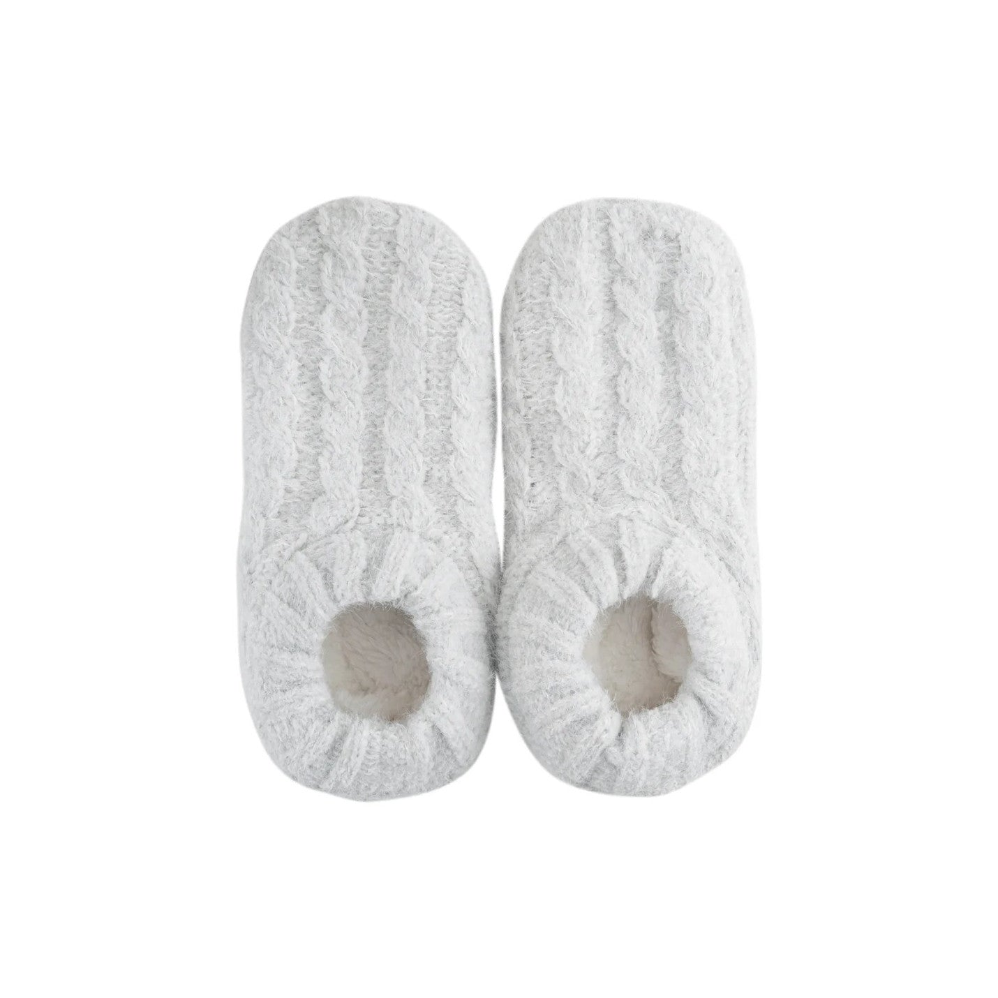 ALL OVER GREY MELANGE CABLE SLIPPER