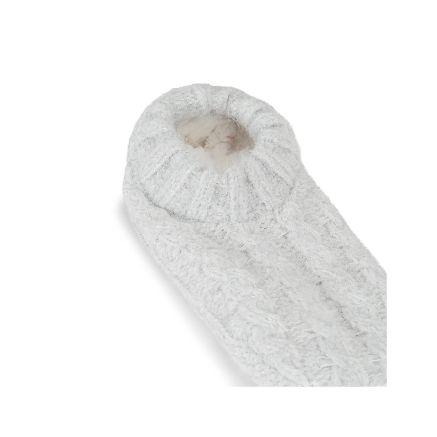 ALL OVER GREY MELANGE CABLE SLIPPER