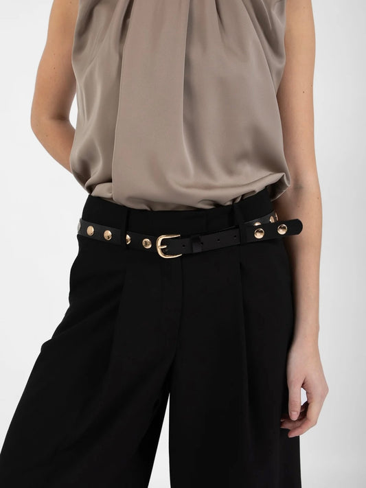 LEATHER BELT WITH GOLD STUDS COSTER COPHENHAGEN