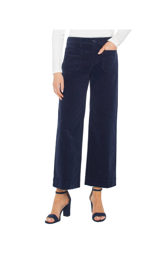 FINE CORD CROP WIDE LEG PANT