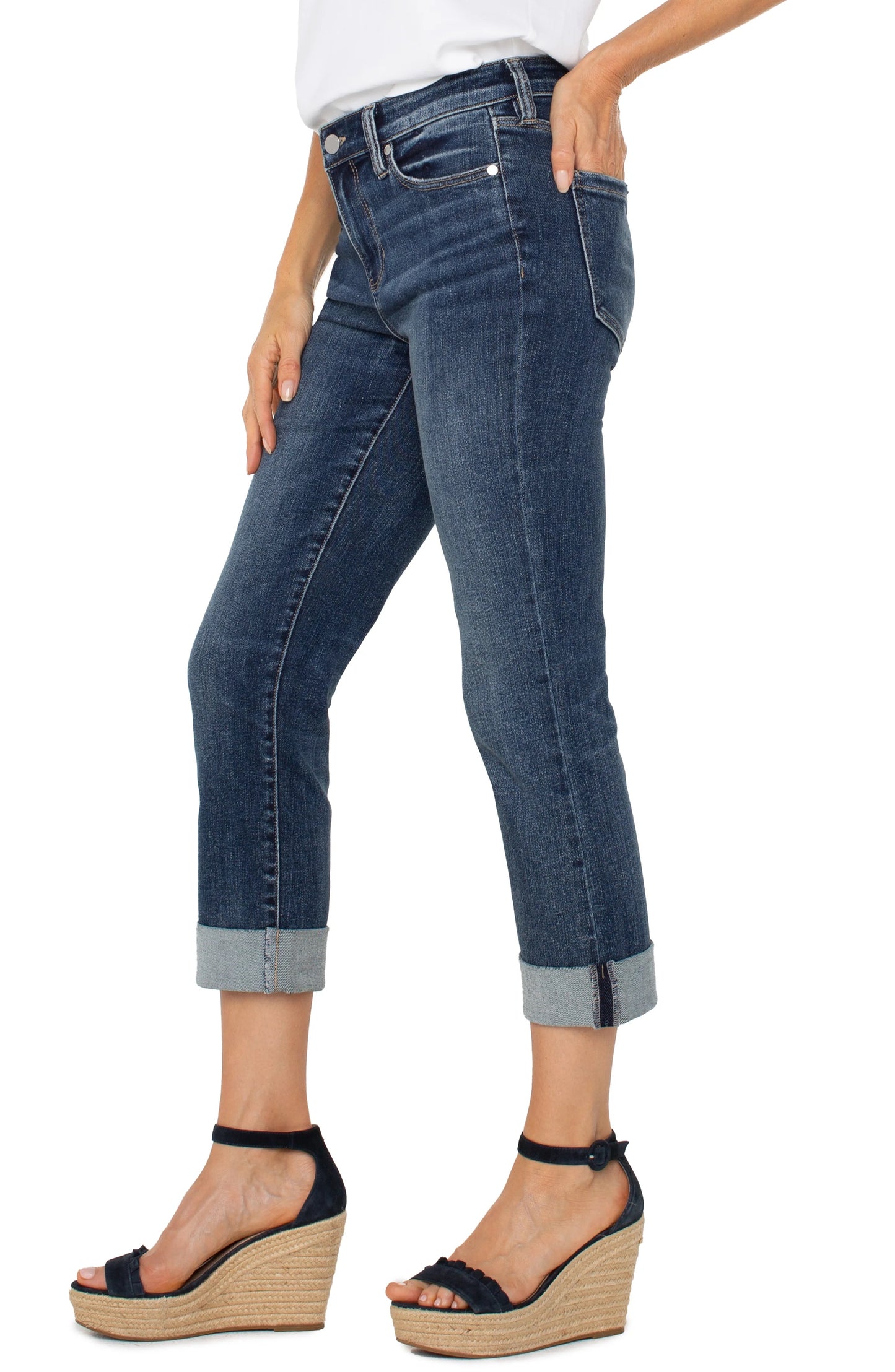 CHARLIE CROP WIDE ROLLED CUFF JEAN