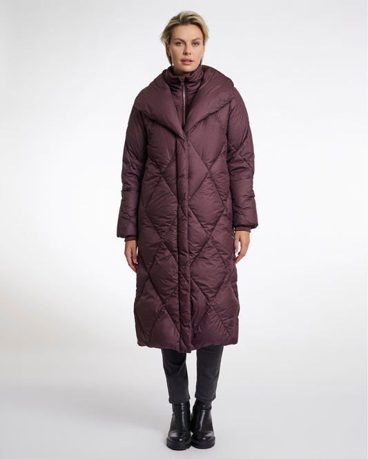 DOWN DIAMOND QUILTED LONG COAT