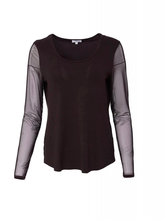 SHEER SLEEVE T-SHIRT