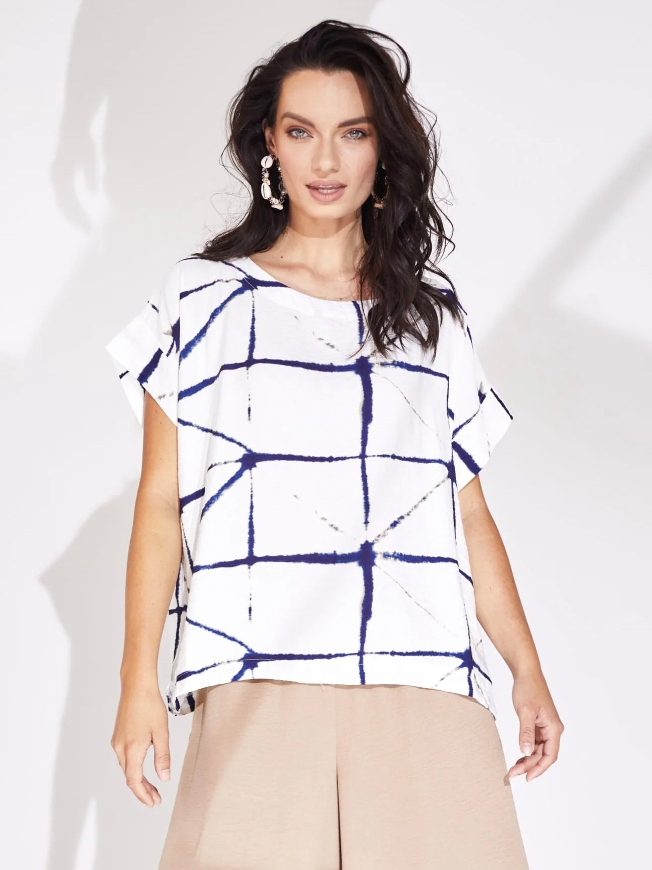 EXTEND SLEEVE PRINT BLOUSE NAYA