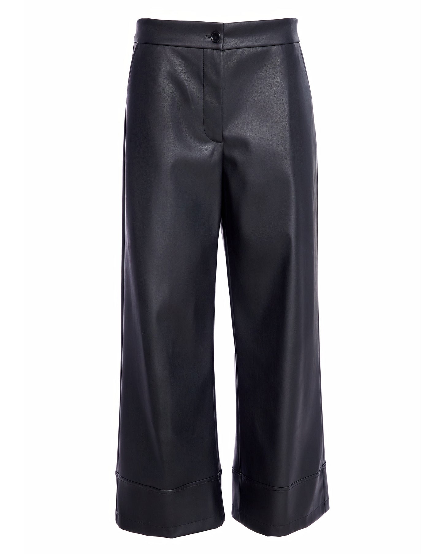 PLEATHER WIDE CUFF PANT