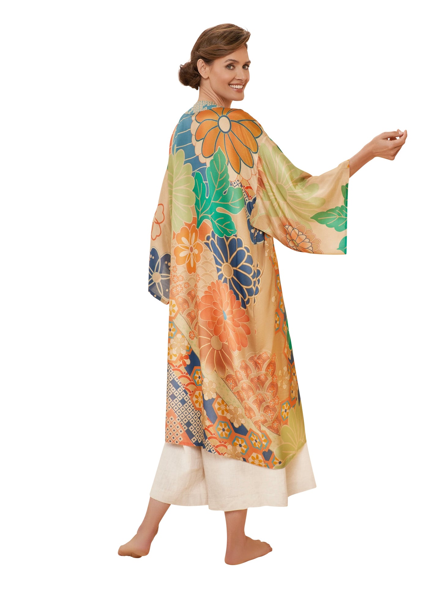 FLORAL LONG KIMONO