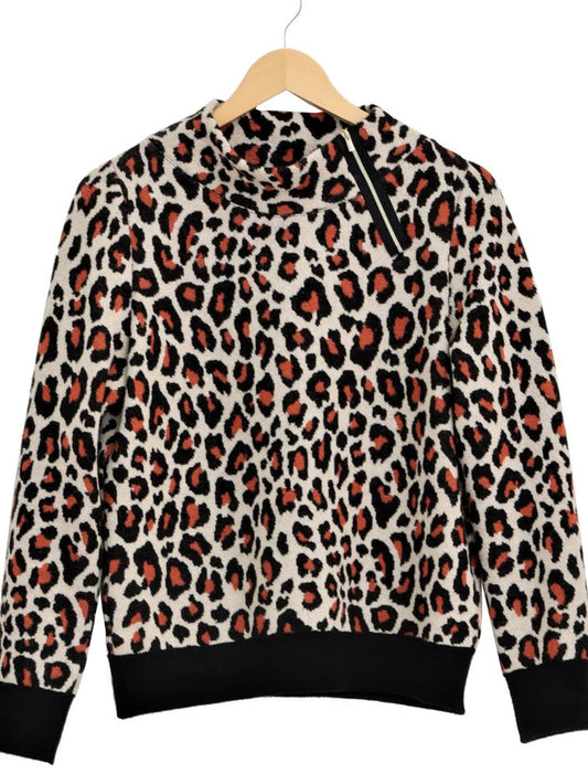 CONTRAST LEOPARD PULLOVER SWEATER